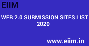Web 2.0 Submission Sites List 2020